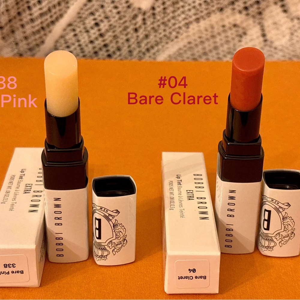 Bobbi Brown  Extra Lip Tint #04 Bare Claret and #338 Bare Pink Set